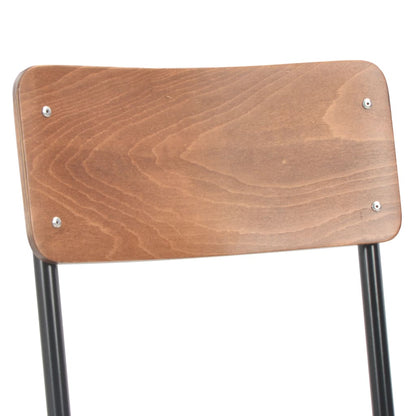 vidaXL Dining Chairs 4 pcs Brown Solid Plywood Steel