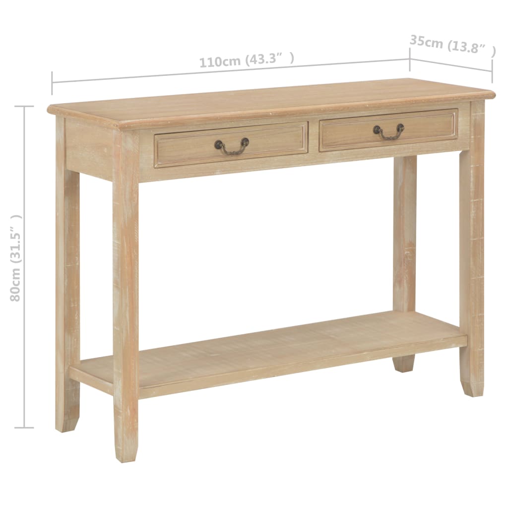 vidaXL Console Table 110x35x80 cm Wood