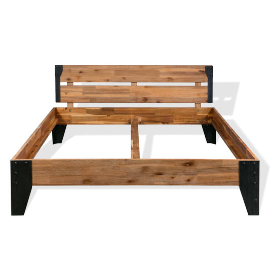 vidaXL Bed Frame | Brown | Solid Acacia wood | Double | Durable | Bed Frame