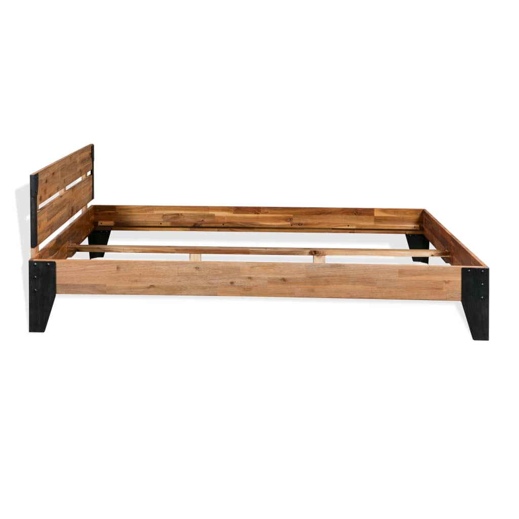vidaXL Bed Frame | Brown | Solid Acacia wood | Double | Durable | Bed Frame