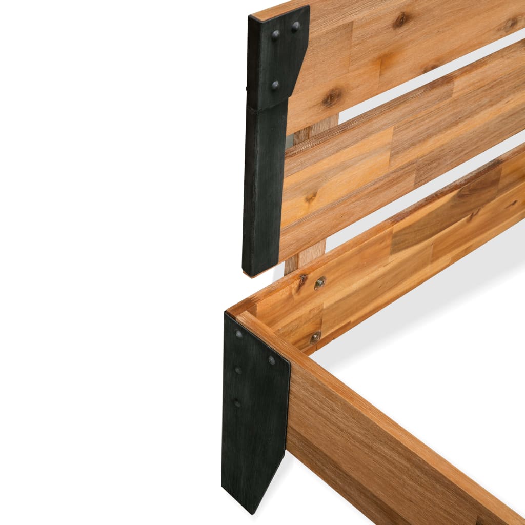 vidaXL Bed Frame | Brown | Solid Acacia wood | Double | Durable | Bed Frame