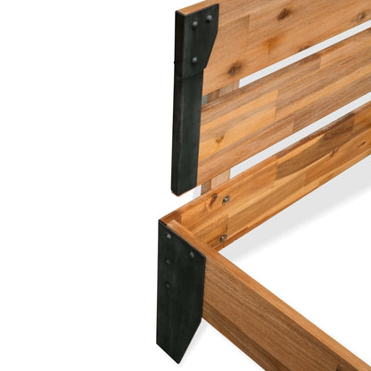 vidaXL Bed Frame | Brown | Solid Acacia wood | Double | Durable | Bed Frame