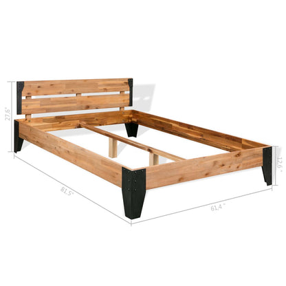 vidaXL Bed Frame | Brown | Solid Acacia wood | Double | Durable | Bed Frame