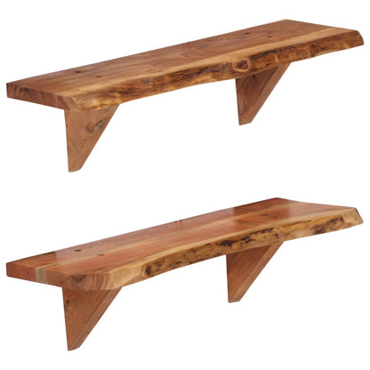 247927 vidaXL Wall Shelves 2 pcs 60x20x18 cm Solid Acacia Wood