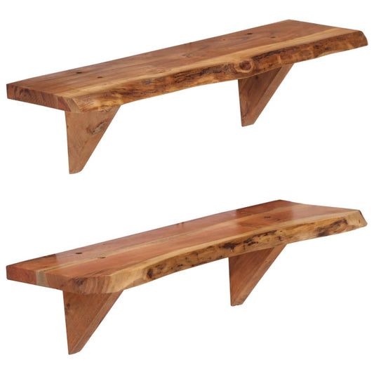 247927 vidaXL Wall Shelves 2 pcs 60x20x18 cm Solid Acacia Wood