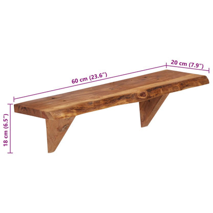 vidaXL Wall Shelves 2 pcs 60x20x18 cm Solid Acacia Wood