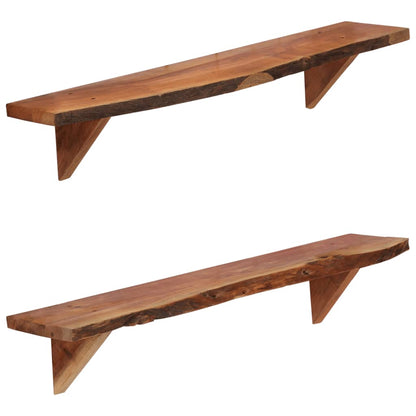 247928 vidaXL Wall Shelves 2 pcs 90x20x18 cm Solid Acacia Wood