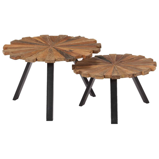 247933 vidaXL Coffee Tables 2 pcs Solid Reclaimed Wood