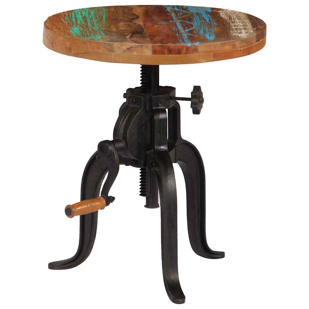 247588 vidaXL Side Table 45x (45-62) cm Solid Reclaimed Wood and Cast Iron