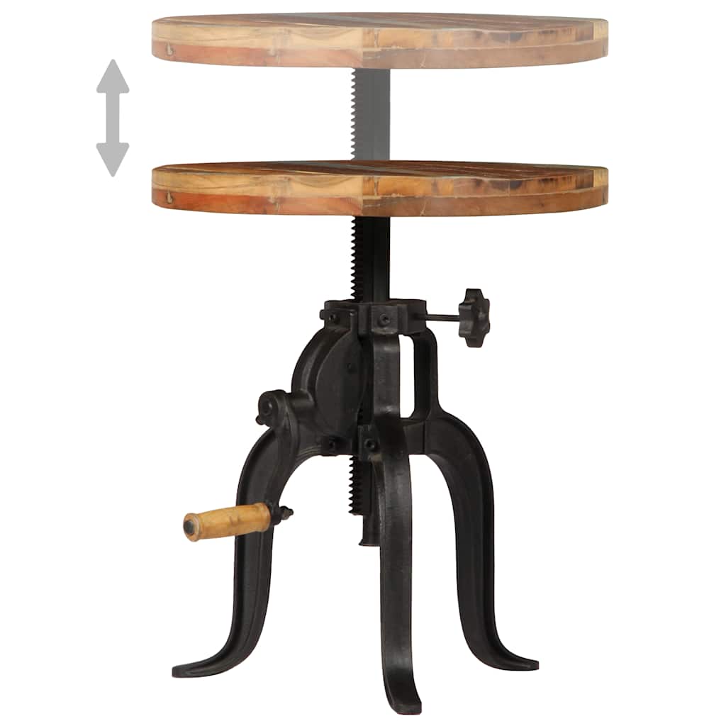247588 vidaXL Side Table 45x (45-62) cm Solid Reclaimed Wood and Cast Iron