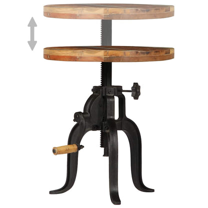 247588 vidaXL Side Table 45x (45-62) cm Solid Reclaimed Wood and Cast Iron