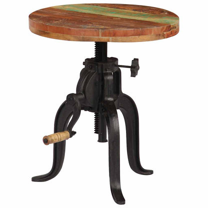 247588 vidaXL Side Table 45x (45-62) cm Solid Reclaimed Wood and Cast Iron