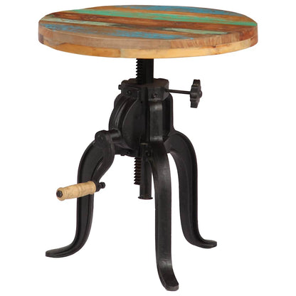 247588 vidaXL Side Table 45x (45-62) cm Solid Reclaimed Wood and Cast Iron