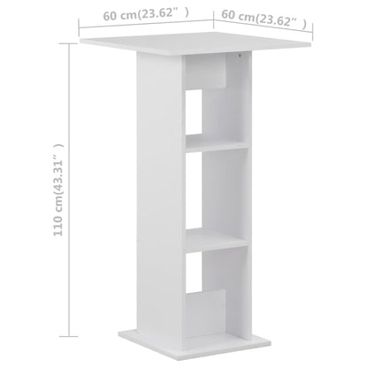 vidaXL Bar Table White 60x60x110 cm