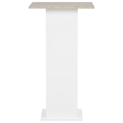 vidaXL Bar Table White and Concrete 60x60x110 cm