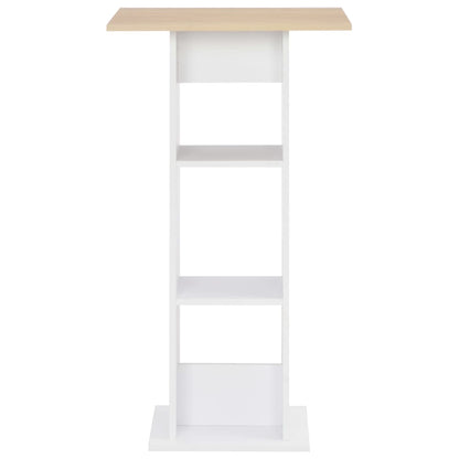 vidaXL Bar Table White and Sonoma Oak 60x60x110 cm