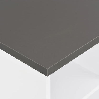 vidaXL Bar Table White and Anthracite Grey 60x60x110 cm
