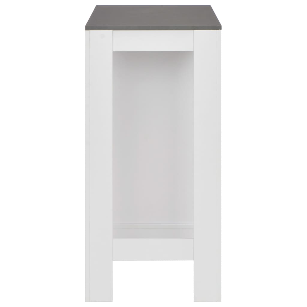 vidaXL Bar Table with Shelf White 110x50x103 cm