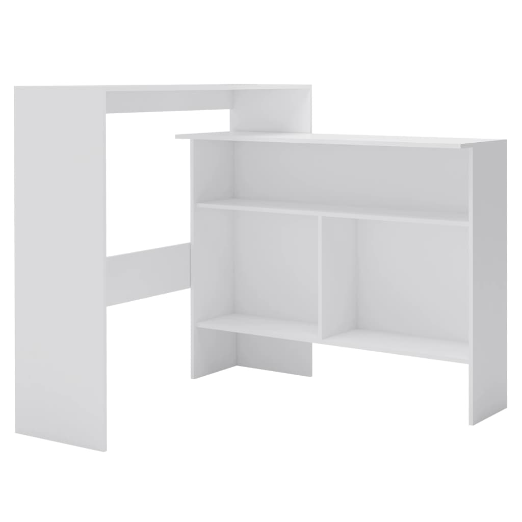 vidaXL Bar Table with 2 Table Tops White 130x40x120 cm