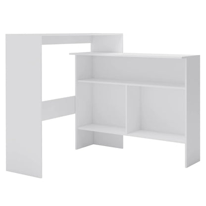 vidaXL Bar Table with 2 Table Tops White 130x40x120 cm