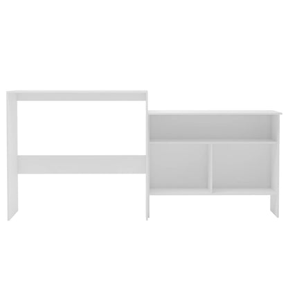 vidaXL Bar Table with 2 Table Tops White 130x40x120 cm