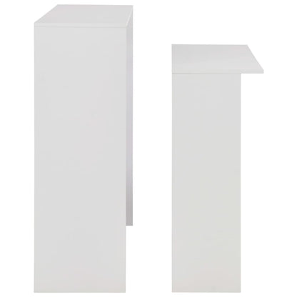 vidaXL Bar Table with 2 Table Tops White 130x40x120 cm