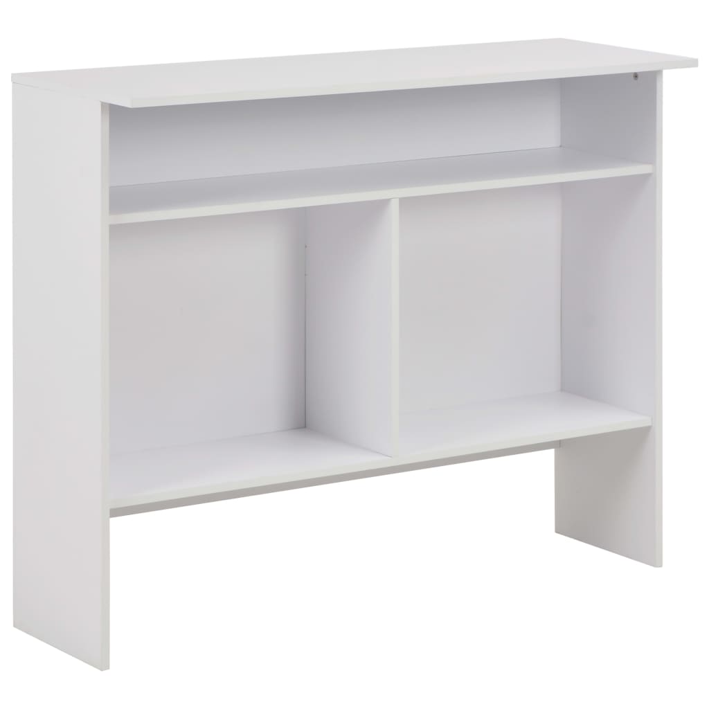 vidaXL Bar Table with 2 Table Tops White 130x40x120 cm