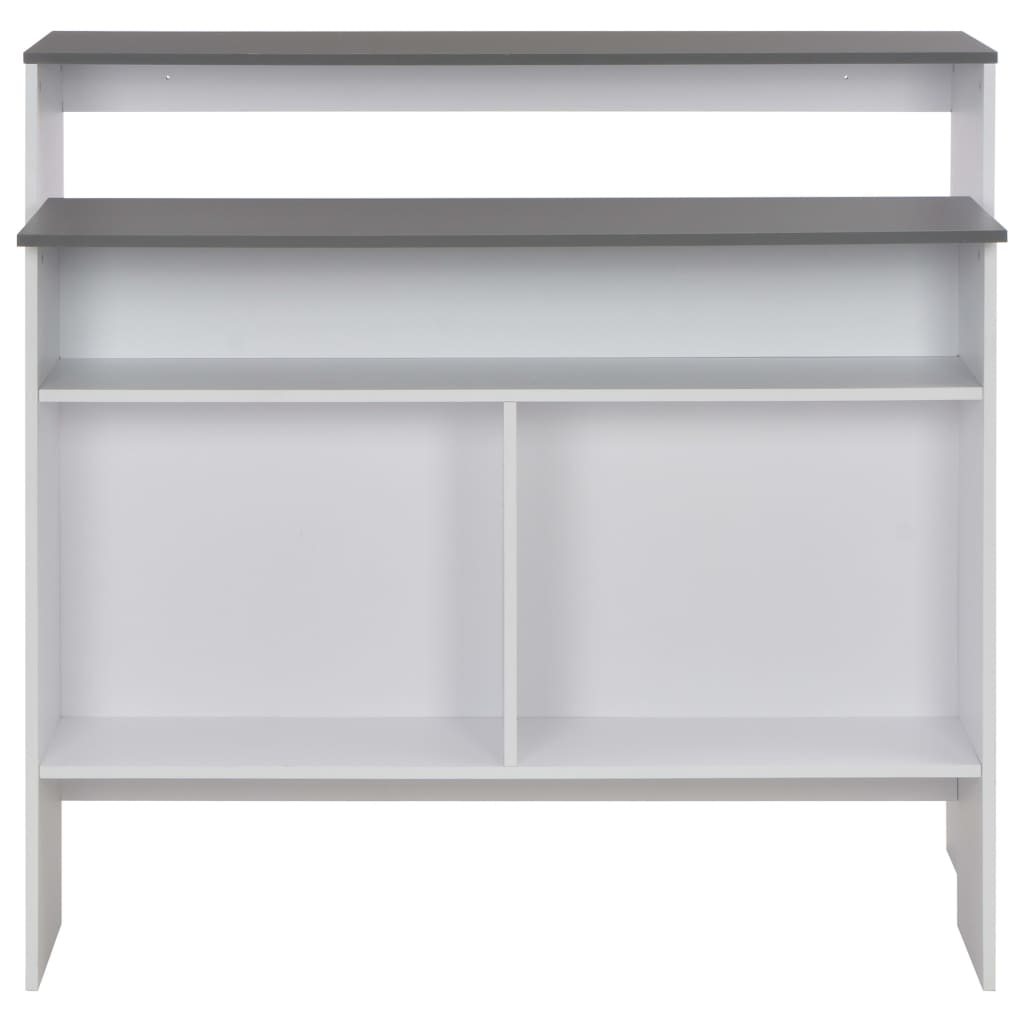 vidaXL Bar Table with 2 Table Tops White and Grey 130x40x120 cm