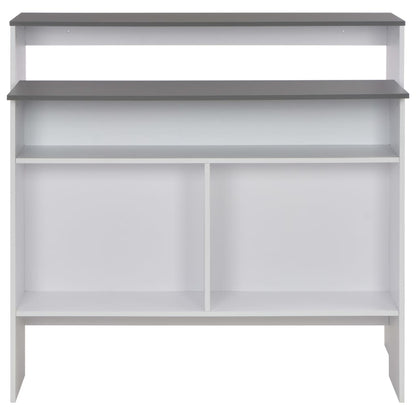 vidaXL Bar Table with 2 Table Tops White and Grey 130x40x120 cm