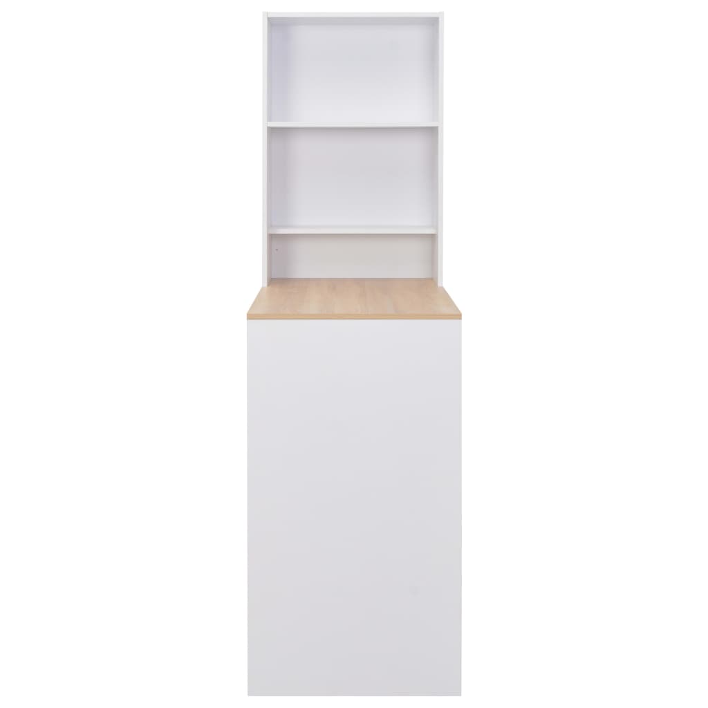 vidaXL Bar Table with Cabinet White 115x59x200 cm