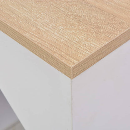vidaXL Bar Table with Cabinet White 115x59x200 cm