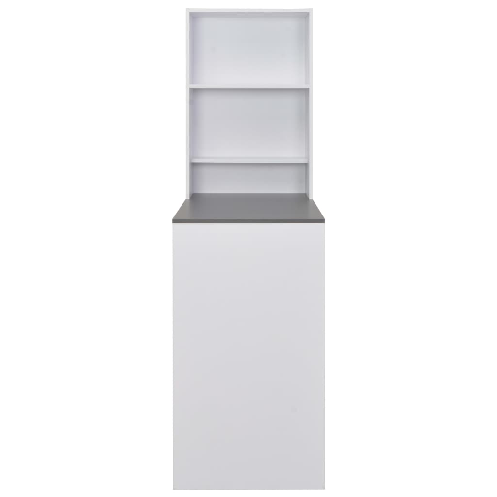 vidaXL Bar Table with Cabinet White 115x59x200 cm