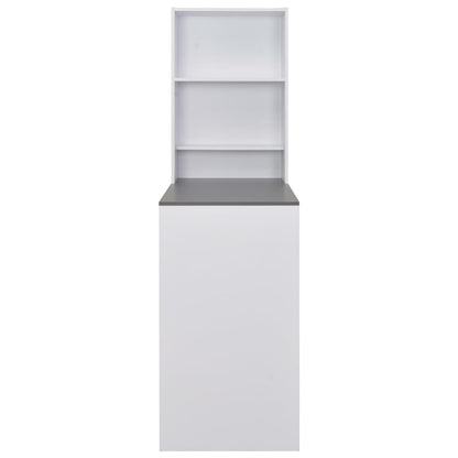 vidaXL Bar Table with Cabinet White 115x59x200 cm
