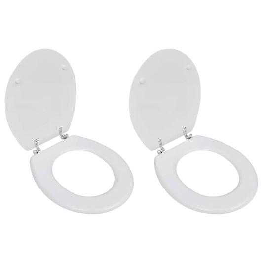 vidaXL Toilet Seats with Lids 2 pcs MDF White