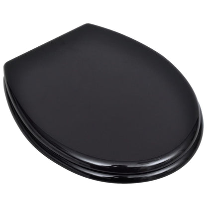 vidaXL Toilet Seats with Lids 2 pcs MDF Black