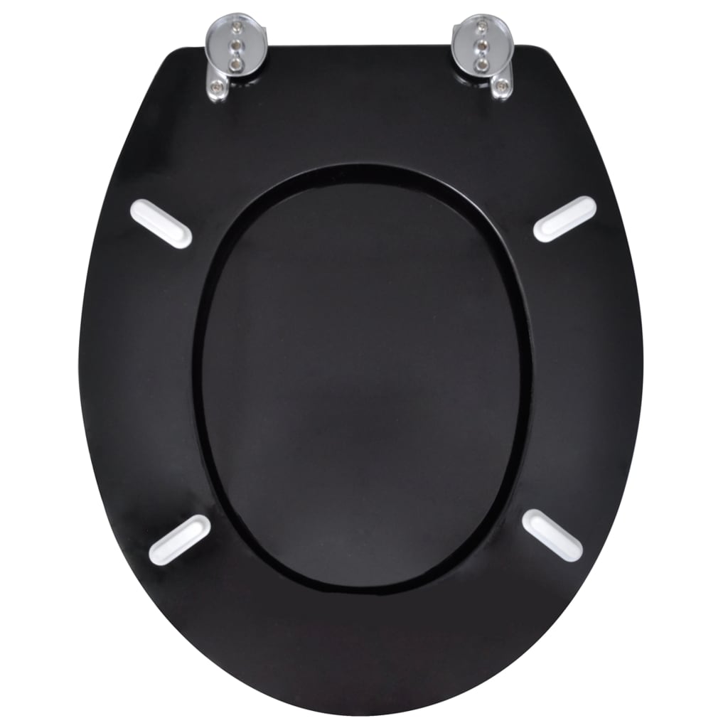 vidaXL Toilet Seats with Lids 2 pcs MDF Black
