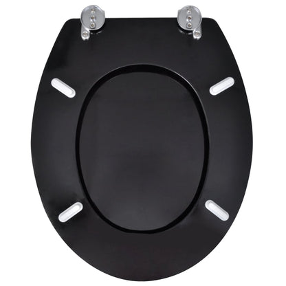 vidaXL Toilet Seats with Lids 2 pcs MDF Black