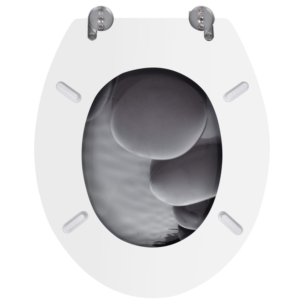 vidaXL Toilet Seats with Lids 2 pcs MDF Stones