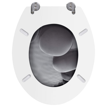 vidaXL Toilet Seats with Lids 2 pcs MDF Stones