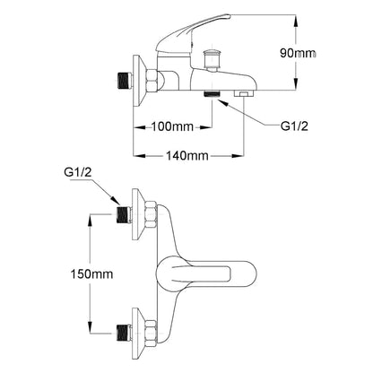 vidaXL Mixer Showers 2 pcs