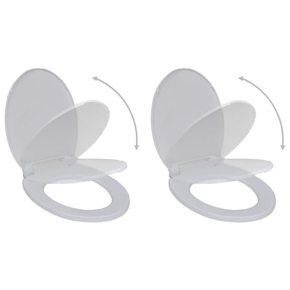 vidaXL Toilet Seats with Soft Close Lids 2 pcs Plastic White