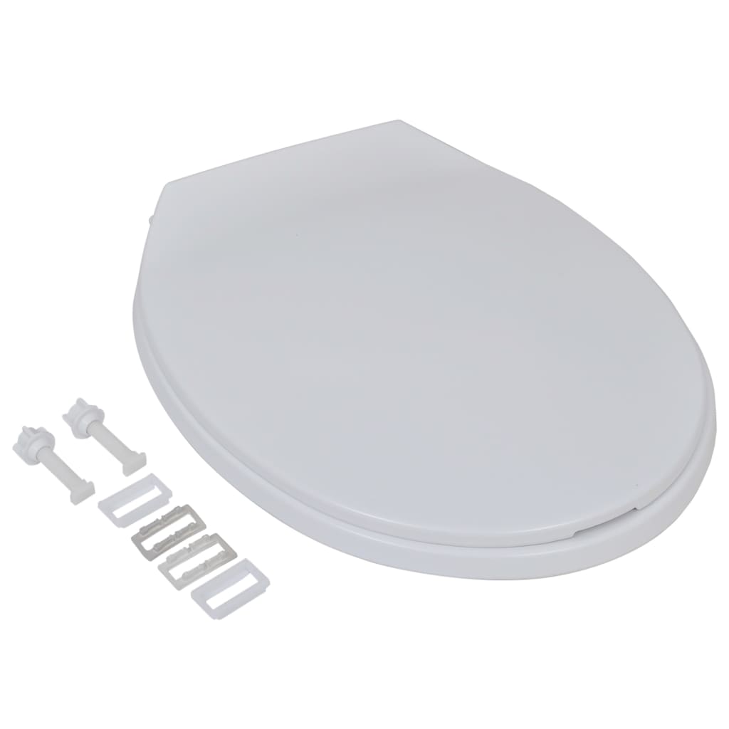 vidaXL Toilet Seats with Soft Close Lids 2 pcs Plastic White