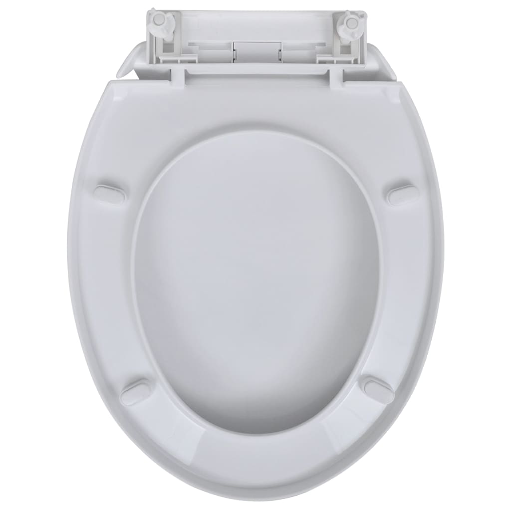 vidaXL Toilet Seats with Soft Close Lids 2 pcs Plastic White
