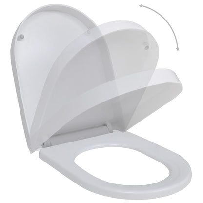 vidaXL Toilet Seats with Soft Close Lids 2 pcs Plastic White
