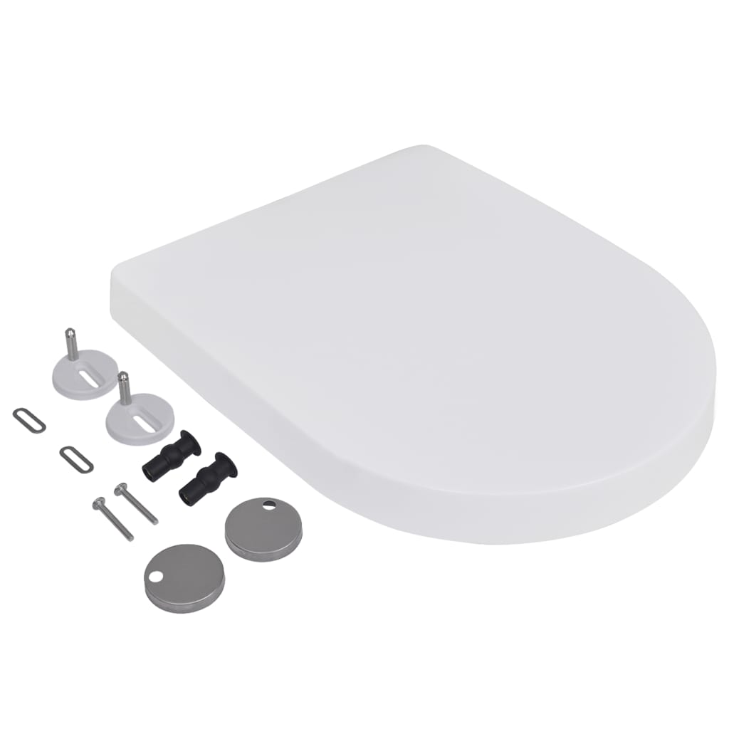 vidaXL Toilet Seats with Soft Close Lids 2 pcs Plastic White