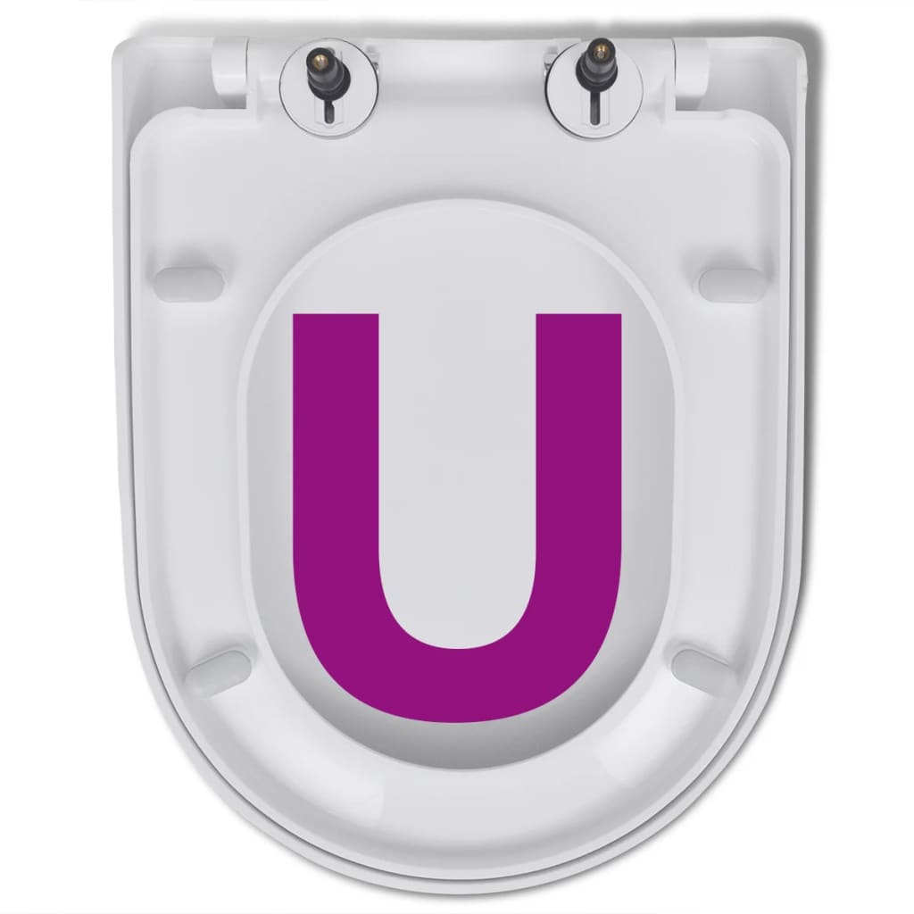 vidaXL Toilet Seats with Soft Close Lids 2 pcs Plastic White
