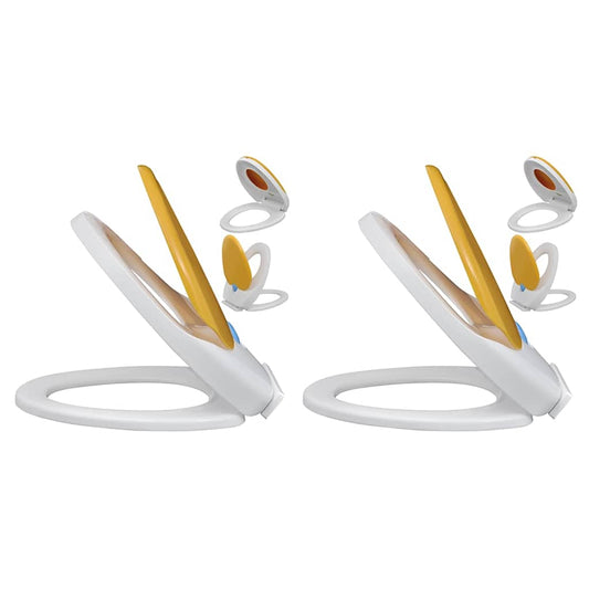 vidaXL Toilet Seats with Soft Close Lids 2 pcs Plastic White and Yellow