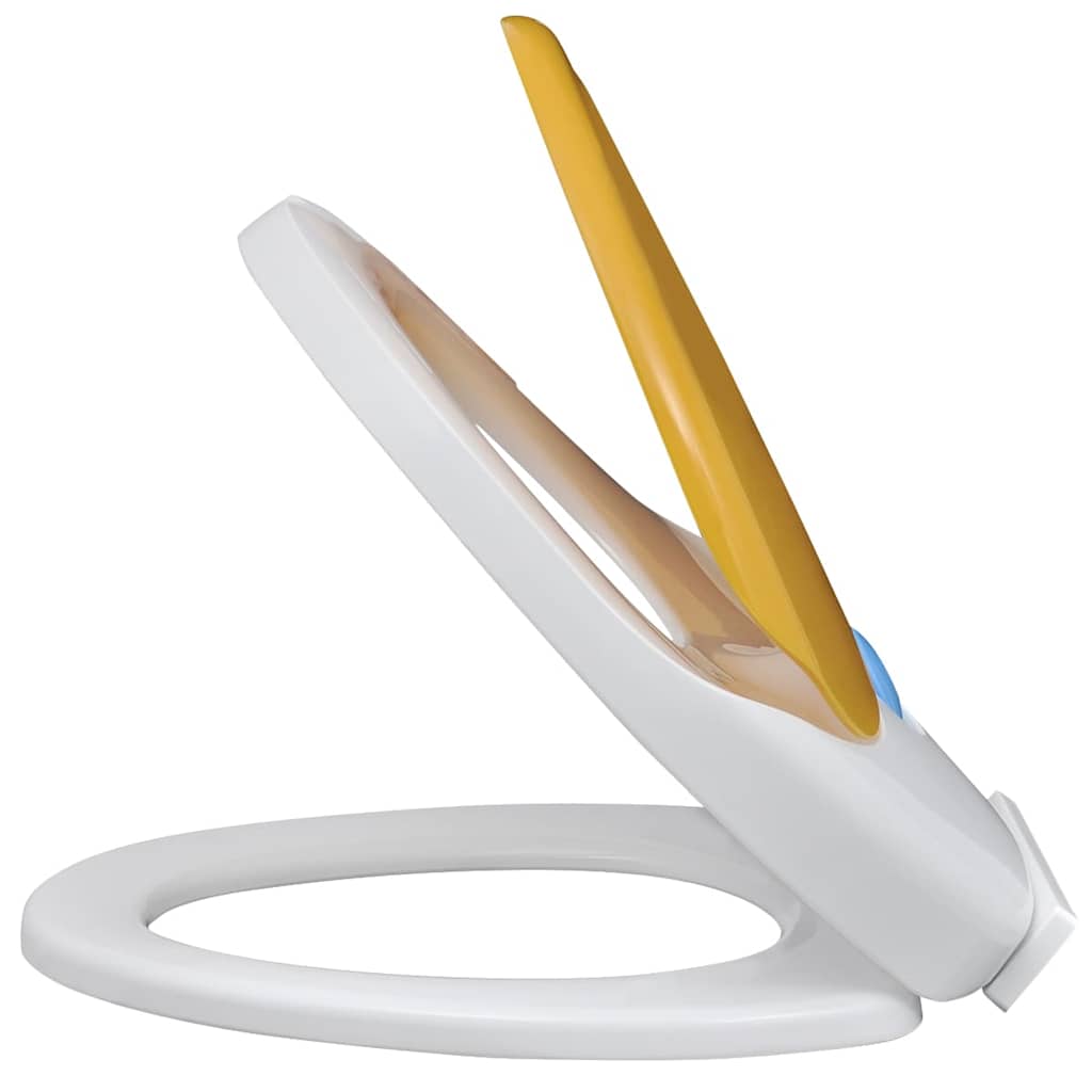 vidaXL Toilet Seats with Soft Close Lids 2 pcs Plastic White and Yellow