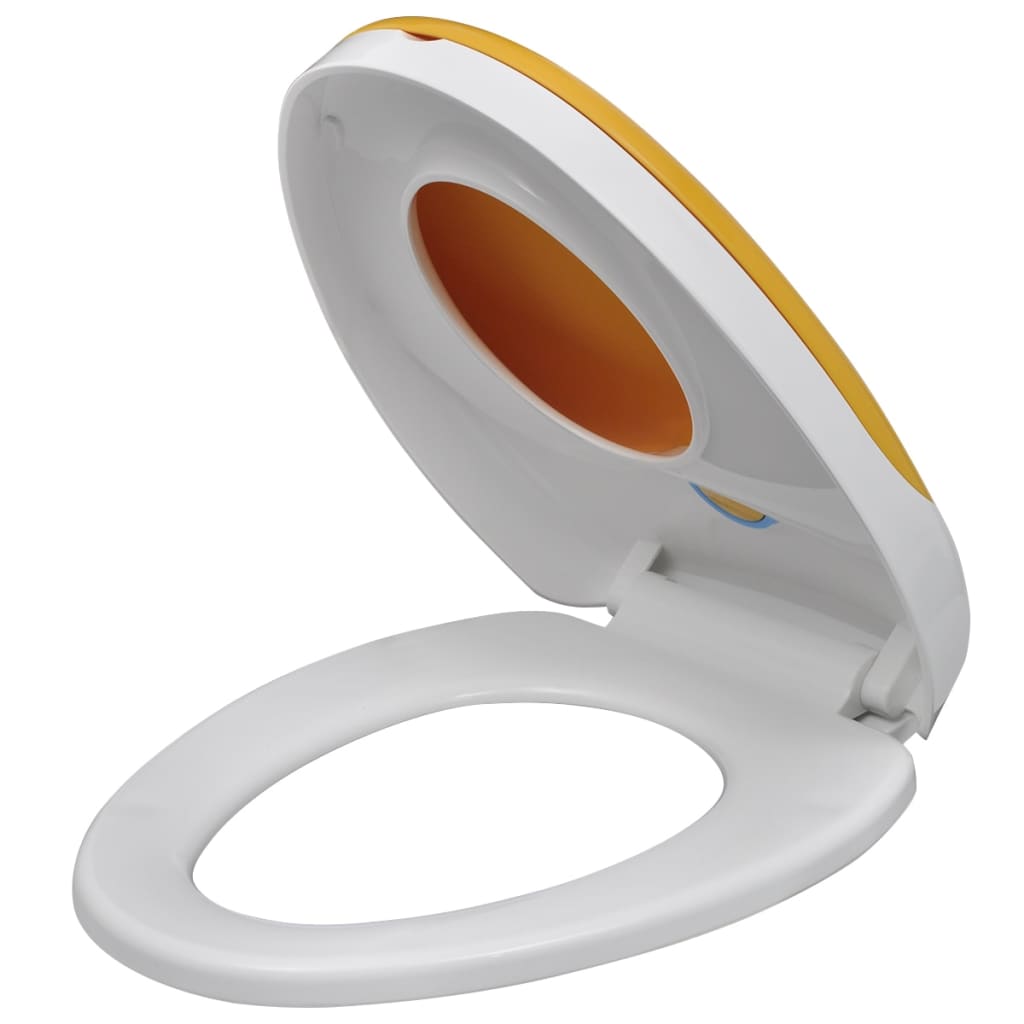 vidaXL Toilet Seats with Soft Close Lids 2pcs Plastic White and Yellow