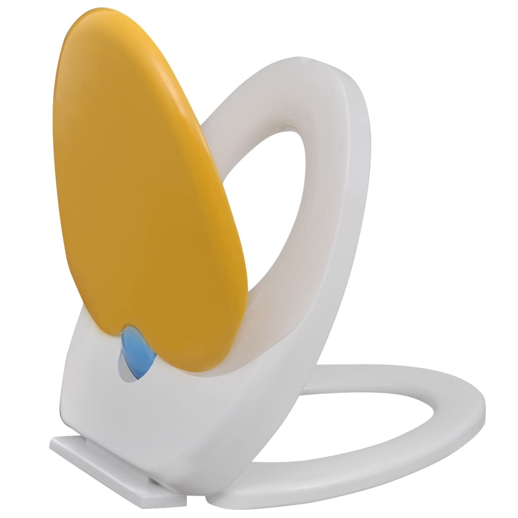 vidaXL Toilet Seats with Soft Close Lids 2pcs Plastic White and Yellow